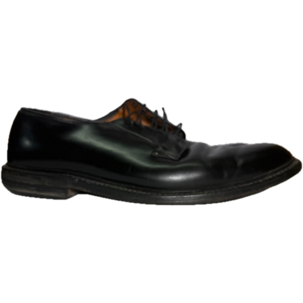 Allen Edmonds Leeds Shoes Mens 14 B Black Leather Plain Toe Blucher Derby 9521